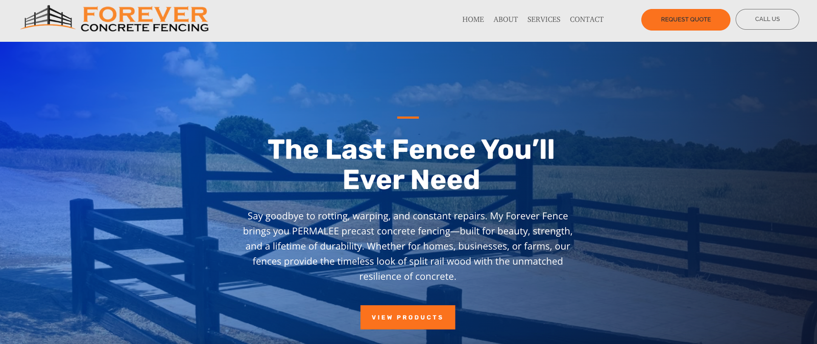 Website Screenshot of Forever Concrete Fencing